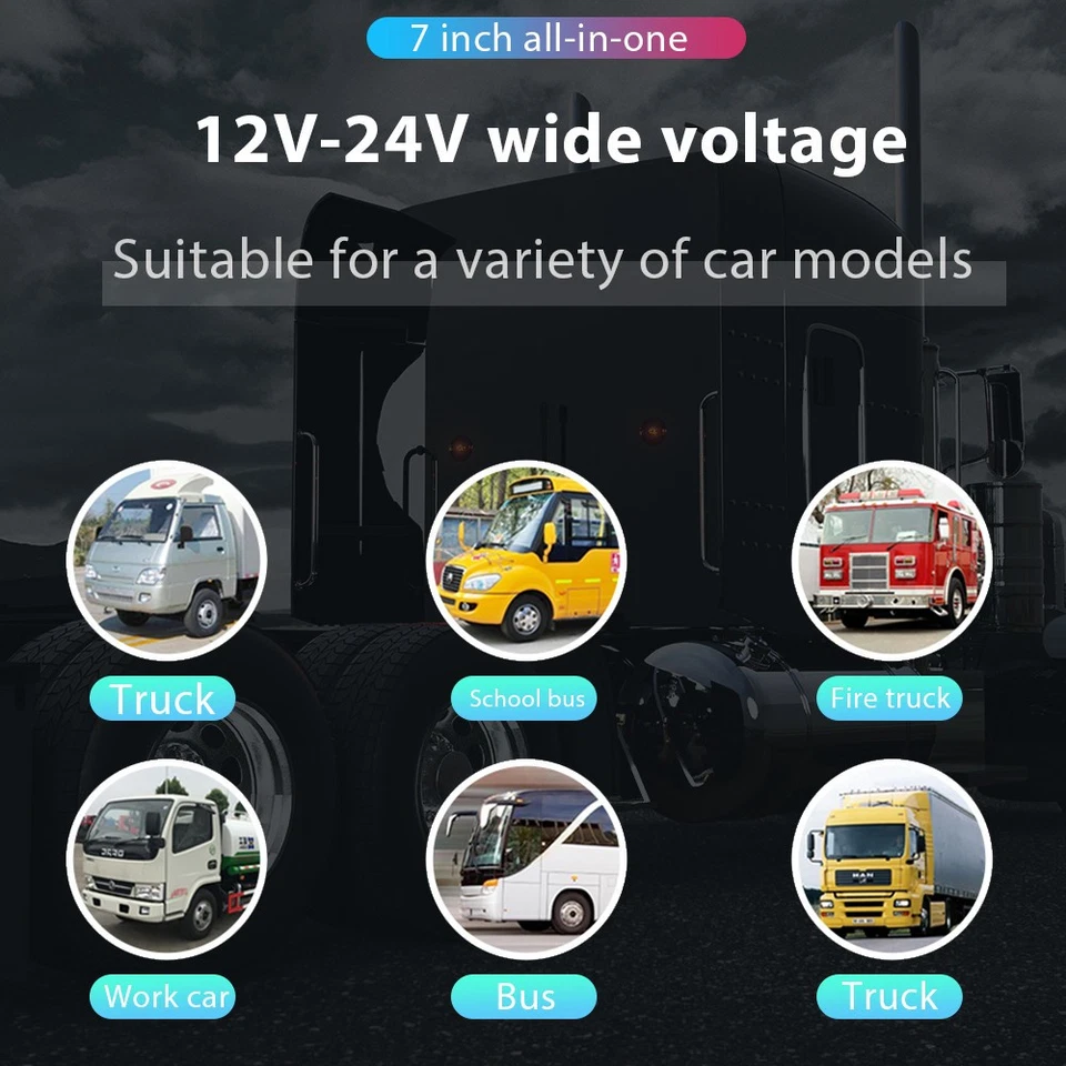 7" Car Monitor w/ IR Night Vision Waterproof Rear View Reverse Backup HD Camera - Image 2 of 4