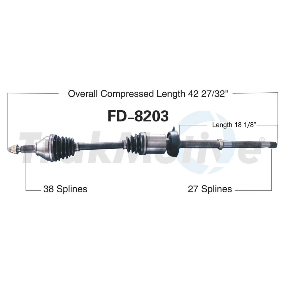 Eje CV SurTrack FD-8203 para Ford Explorer 3,5 L 2011-2014 paso delantero derecho Foto 2 de 2