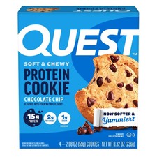 Quest Soft  Chewy Protein Cookie, High Protein, Chocolate Chip, 4 Count