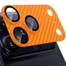 For iPhone 17 Pro Max/17 Pro Carbon Fiber Tempered Glass Camera Lens Protector