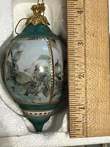VTG Bradford Editions Ornaments Birds Natures Poetry Porcelain Lena Liu 22K XMAS - Picture 15 of 16