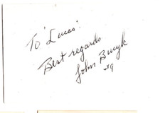 John Bucyk Signed Index Card / Autographed NHL Hockey HOF