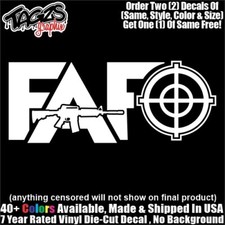 Fafo Target Ar-15 Nra 2a Diecut Vinyl Window Decal Sticker Car Truck Suv Jdm