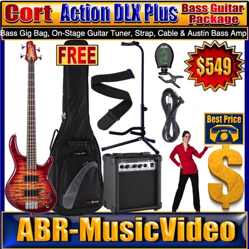 Cort ACTION DLXV PLUS 5 String Bass Guitar. (Cherry Red Sunburst) - Picture 11 of 15