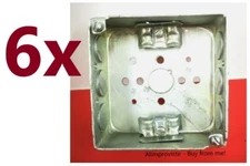 6-PK 4"x1.5" SQUARE ELECTRICAL BOX Galvanized Steel Silver & Clamps NEW 52151