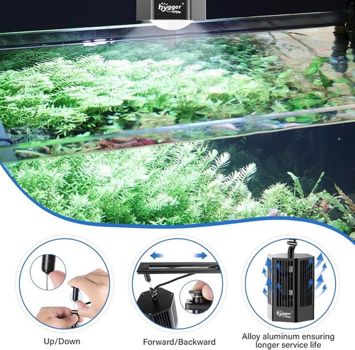 hygger Clip On Plant Aquarium Light,100W Full Spectrum RGB LED Grow Light Aquar - Picture 4 of 6
