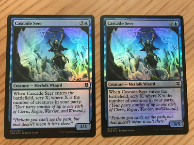 MTG Magic 2x FOIL Cascade Seer (Zendikar Rising) M/NM Eng