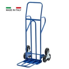 CARRELLO SCALE 6 RUOTE TRASPORTO PORTAPACCHI GRADINI PALA RIBALTABILE 300Kg GIER