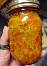 Homemade Mild Chow Chow Relish 16oz Jar . Cabbage Onions Peppers Tomatoes Oh My!