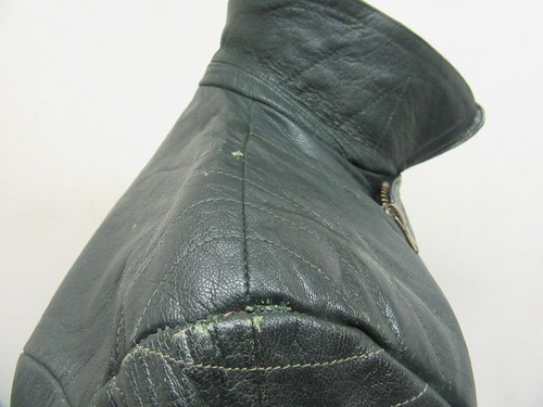 VINTAGE 60'S GERMAN LEATHER PERFECTO MOTORCYCLE JACKET SIZE UKS - Picture 11 of 23