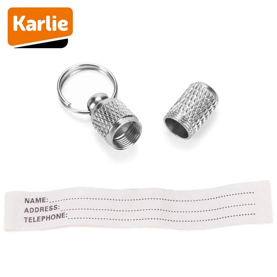 Karlie Adressanhänger silber - 3 Größen für Hund/Katze - Adresshülse Adresstube - Bild 2 von 4