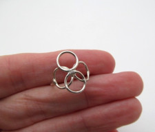 925 Sterling Silver Four Open Round Interlocking Circle Circles Ring Sz 5