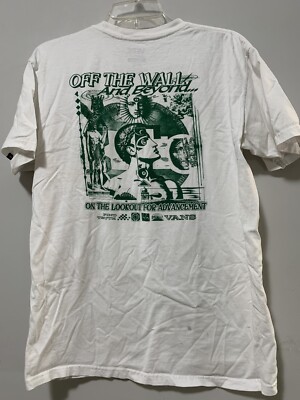 Vans Men Medium Off the Wall Trippy Advancement White Short Sleeve Hippie Shirt