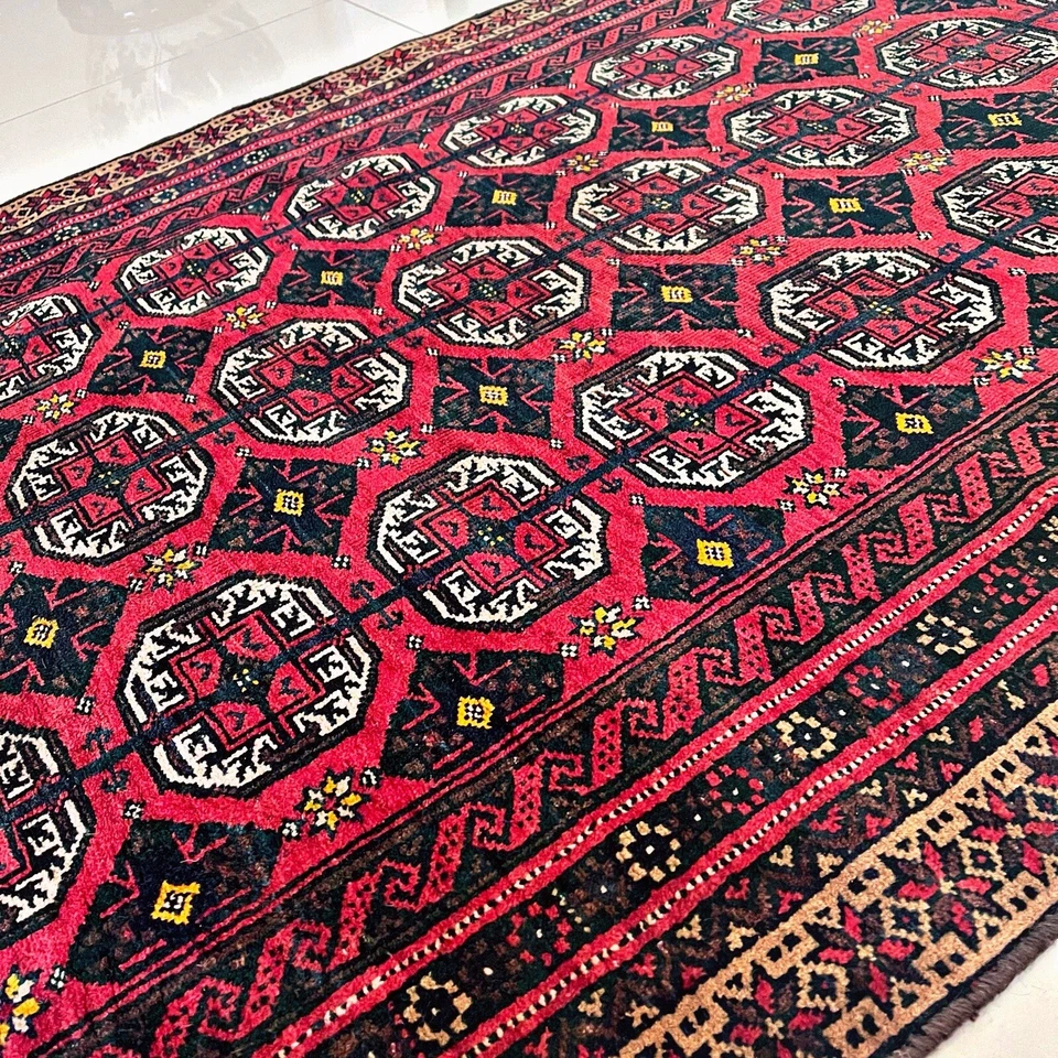 Magnífica alfombra exquisita antigua anudada a mano 3’ 3” x 6’ 5” (INV6406) 3x6 Foto 4 de 4