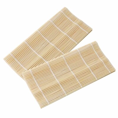 Natural Bamboo Sushi Making Rolling Mat 9.5'' x 9.5'' (Pack of 2)