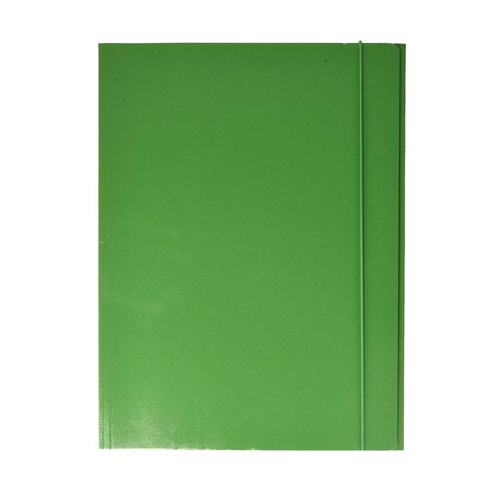 Cartella a 3 lembi Esselte in Cartoncino Verde da 550 gr con Elastico - 5 Pezzi