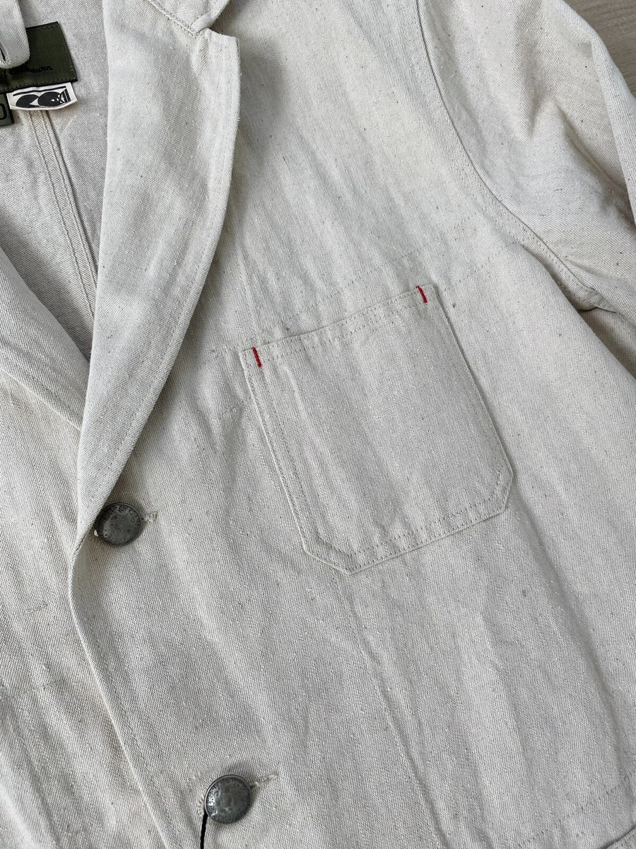 Nigel Cabourn CC22 WORK JACKET BLAZER- C/L DENIM - IVORY Nigel Cabourn CC22 WORK JACKET BLAZER- C/L DENIM - IVORY