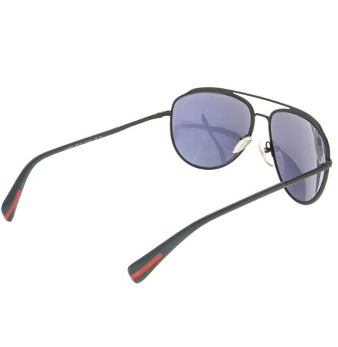 PRADA LINEA ROSSA 55R Rubber Gray Green Mirrored Sport Aviator Sunglasses PS55RS - Picture 2 of 8