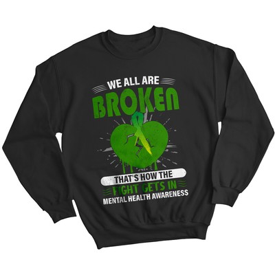 Sweatshirt Pullover Damen gebrochenes Herz psychische Gesundheit Bewusstsein Angst Emotion #MHA
