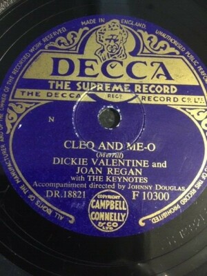 1954 JOAN REGAN DICKIE VALENTINE KEYNOTES 78 CLEO & ME-O PINE TREE PINE OVER ME