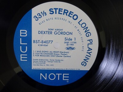 Dexter Gordon Doin' Allright Blue Note K18P 9247 Japan VINYL