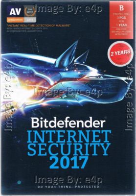 BITDEFENDER INTERNET SECURITY 2017 3 PCS 2 YEARS BRAND NEW FACTORY SEALED RETAIL
