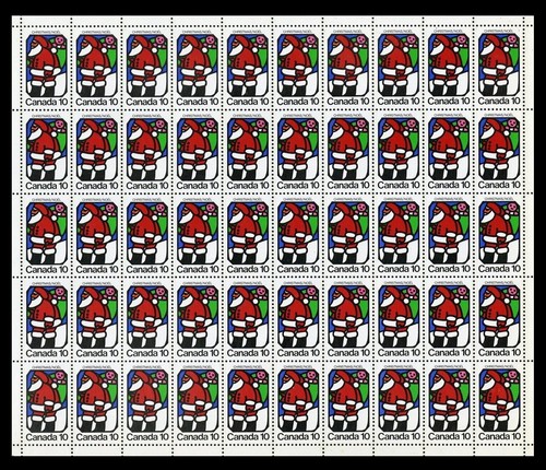 Canada Stamps — Full Pane of 50 — 1973, Christmas: Santa Claus #627 — MNH - 第 1/1 張圖片