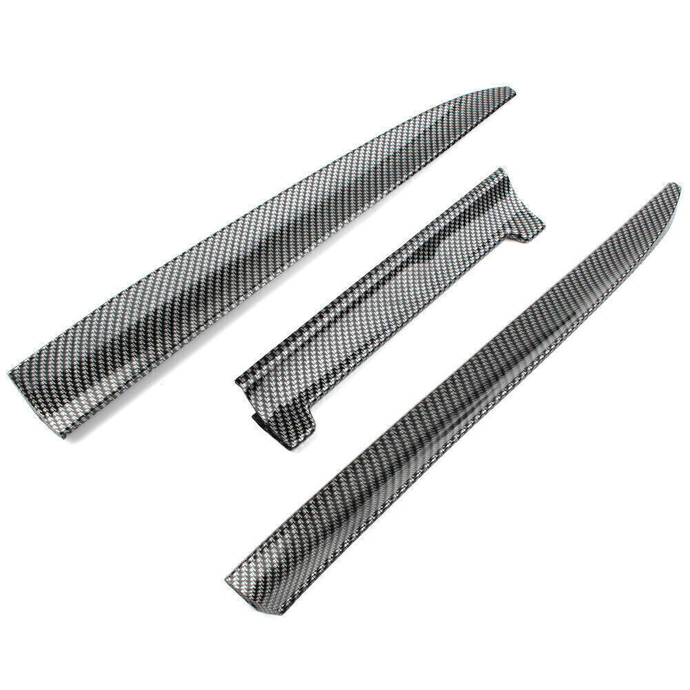 3 Pcs Carbon Fiber PVC Car Rear Wing Lip Spoiler Tail Trunk Roof Trim ...