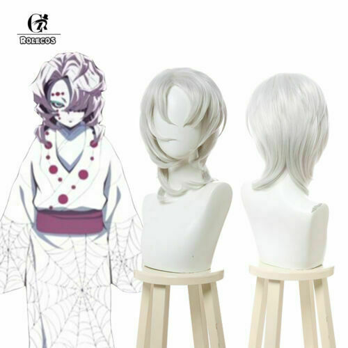 Demon Slayer Kimetsu no Yaiba Rui Cosplay Wigs Party Silver Demon Slayer Kimetsu no Yaiba Rui Cosplay Wigs Party Silver