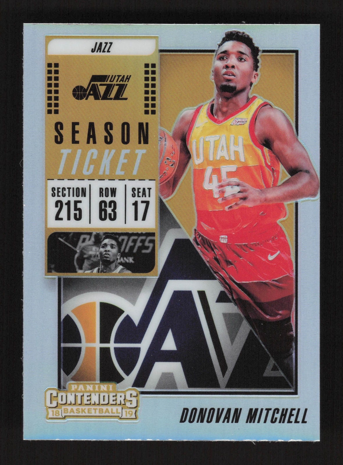 2018-19 Panini Contenders Season Ticket Premium Holo Prizm Donovan Mitchell #39