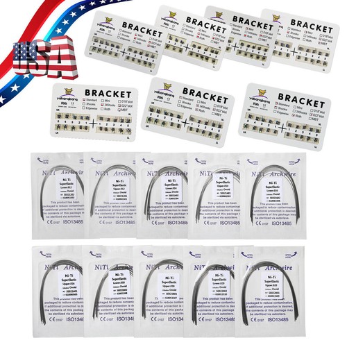Dental Orthodontic Bracket Braces Roth/MBT 345 Hooks /Super Arch Wire Niti Round - Picture 10 of 167