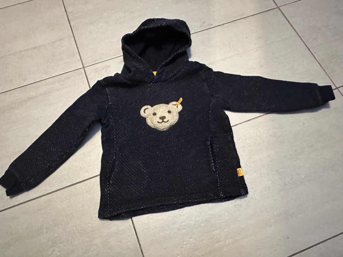 ✨Steiff: langarm Shirt Pullover Pulli Hoodie 98 schwarz weiß