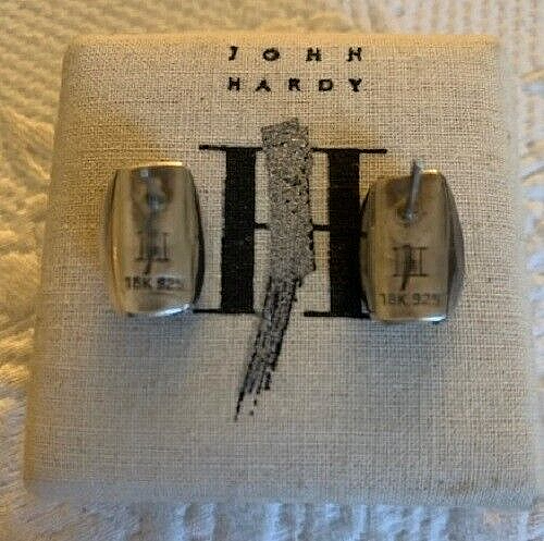 JOHN HARDY STERLING W/18KT GOLD DOT PIERCED EARRINGS IN ORIGINAL BOX - Picture 11 of 12
