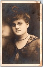 1907 Portrait Of A Woman In Formal Suit Real Photo Posted Postcard