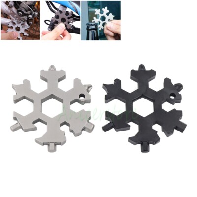 18-in-1 Snowflake Multi-Tool Screwdriver, Stainless Steel 18-1 Multitool Snow Tool,Best Gift For Mens (Silver