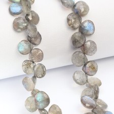 Natural Blue Labradorite Faceted Pear Briolette Gemstone Beads 10Pcs For Jewelry