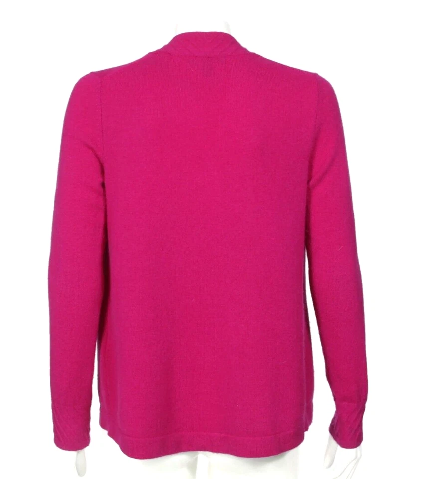 Cárdigan suéter CHARTER CLUB 100 % cachemir magenta abierto cascadina para mujer XS/472 Foto 3 de 4