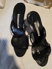 Manolo Blahnik Black Lace Heels Used And No box