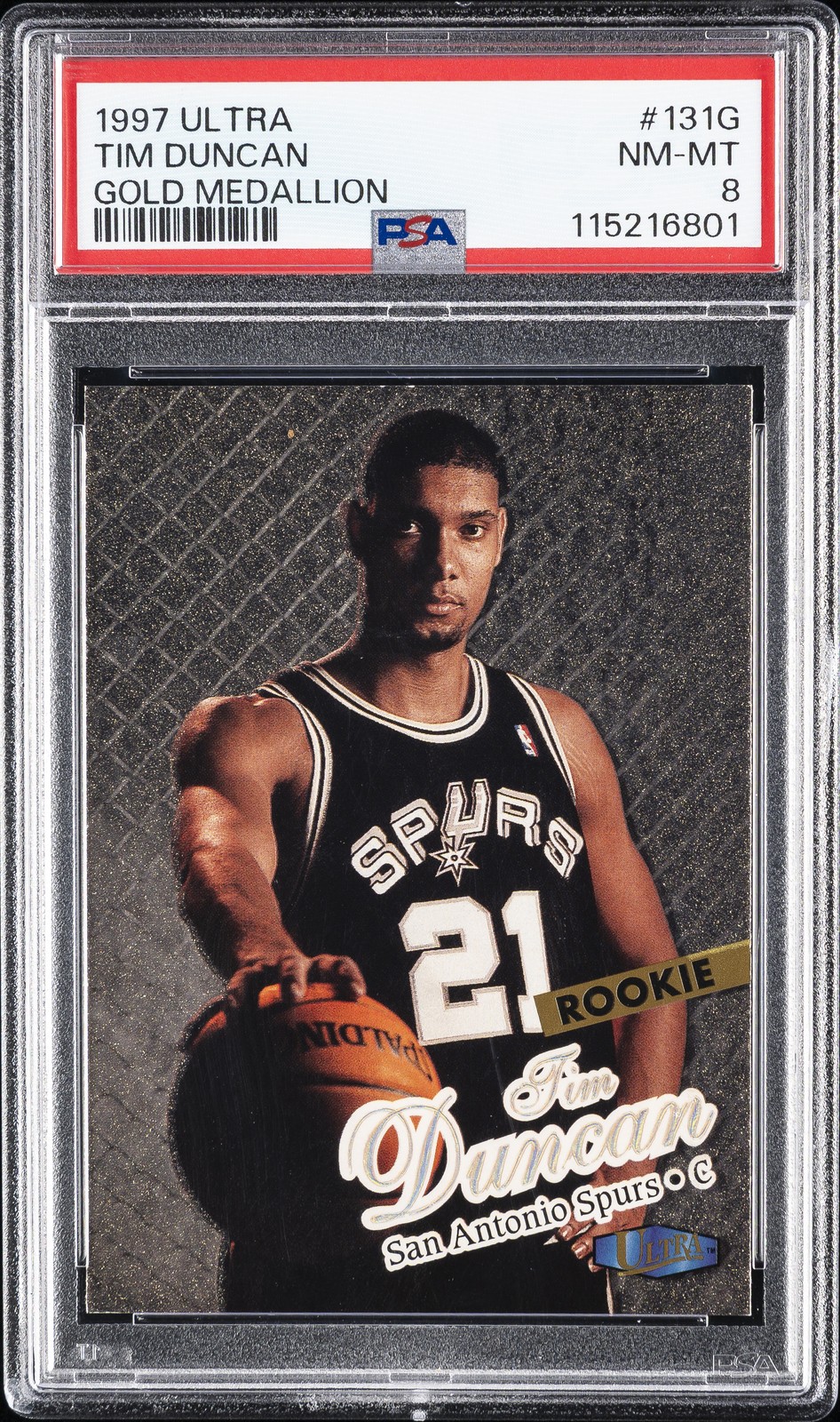 Tim Duncan 1997 Fleer Ultra #131G Gold Medallion Price Guide