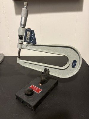 Mitutoyo Digital Sheet Metal Micrometer 0-1  .00005  w/ Starrett No. 206 Stand