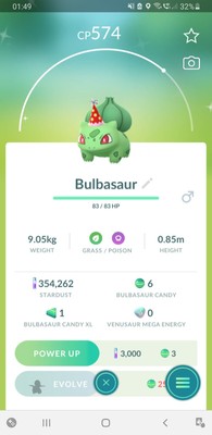  Shiny Bulbasaur (Schillernd Bisasam) Party Hat Pokemon GO  Registered or PTC