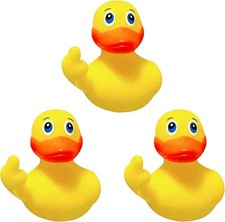 3pcs Rubber Ducks Mini for Kids Baby Shower Middle Finger Duck