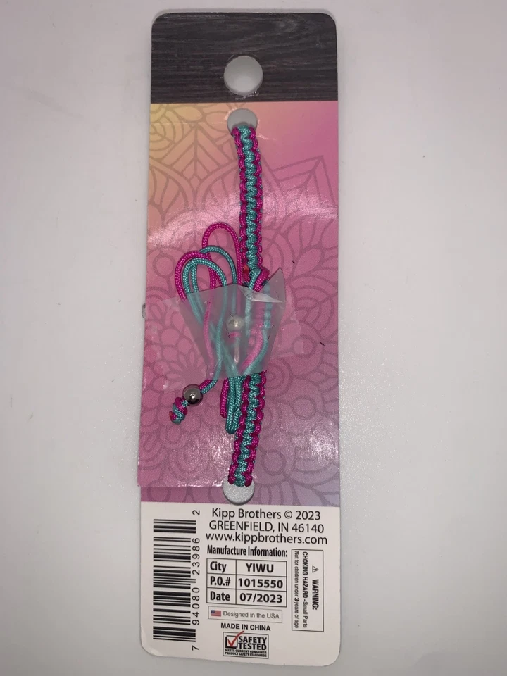 Pulseira Trançada Elástica Día de los Muertos SUGAR SKULL -Preto / Rosa / Aqua - Imagem 2 de 2