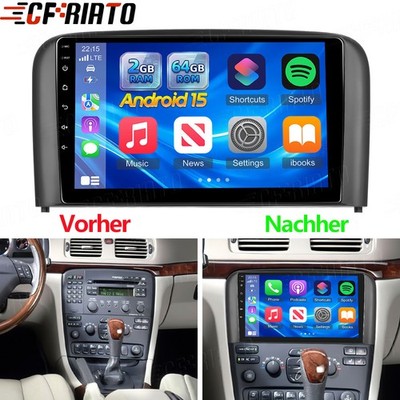 Android 15 2+64GB Für Volvo S80 1998-2006 9'' Autoradio GPS Navi Wifi BT FM RDS