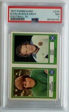 1977 Panini Euro Kenny Dalglish Andy Gray Football 78 #230 PSA 7