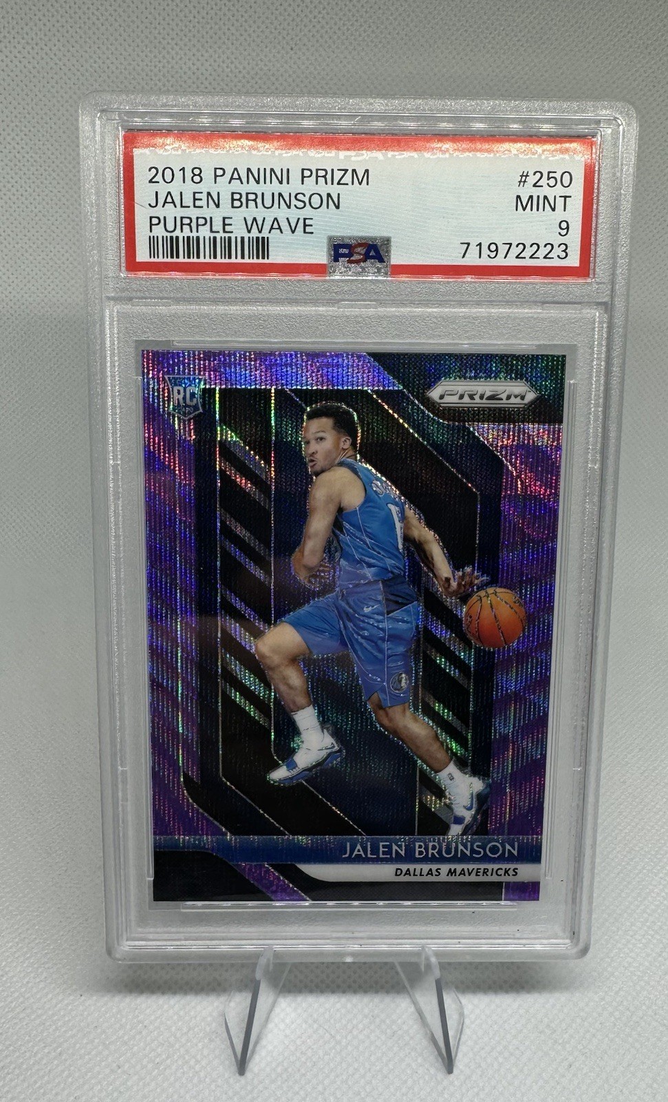 2018 Panini Prizm Jalen Brunson Purple Wave RC Rookie PSA 9 MINT SP
