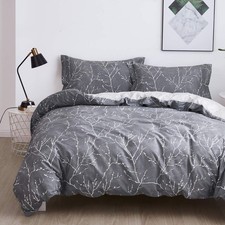 Duvet Cover Set,100 Cotton Comforter Cover with Floral Pattern Duvet Cover S...