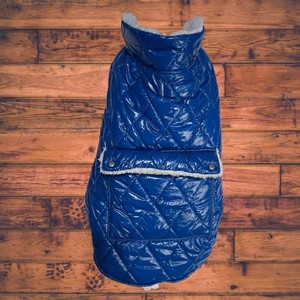 Doodle & Co. Blue Quilted Plush Doggie Coat XL