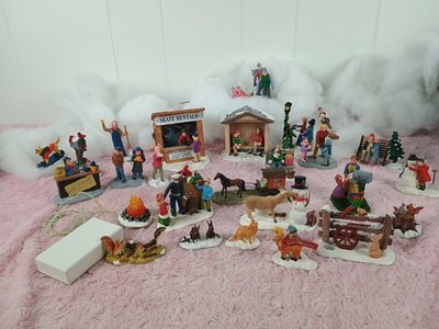 Vintage Lemax And Others Christmas Village People And Animals Lot