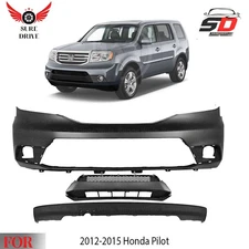 Front Bumper Cover Fascia Paintable & Lower Valance For 2012-2015 Honda Pilot